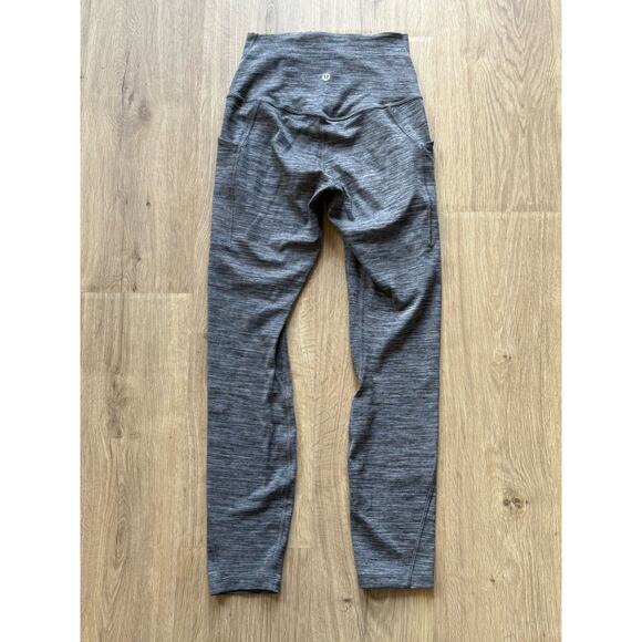 Lululemon High Rise Pockets Workout Leggings Women’s Size 4 Heather Gray - Picture 7 of 7
